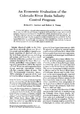 AN ECONOMIC EVALUATION OF THE COLORADO RIVER BASIN SALINITY CONTROL PROGRAM