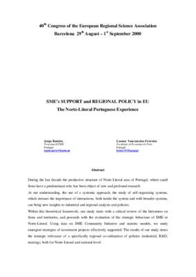 SME'S SUPPORT AND REGIONAL POLICY IN EU - THE NORTE-LITORAL PORTUGUESE EXPERIENCE