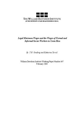 Legal Minimum Wages and the Wages of Formal and Informal Sector Workers in Costa Rica